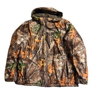 Realtree Camouflage Raincoat with Orange and Green Accents